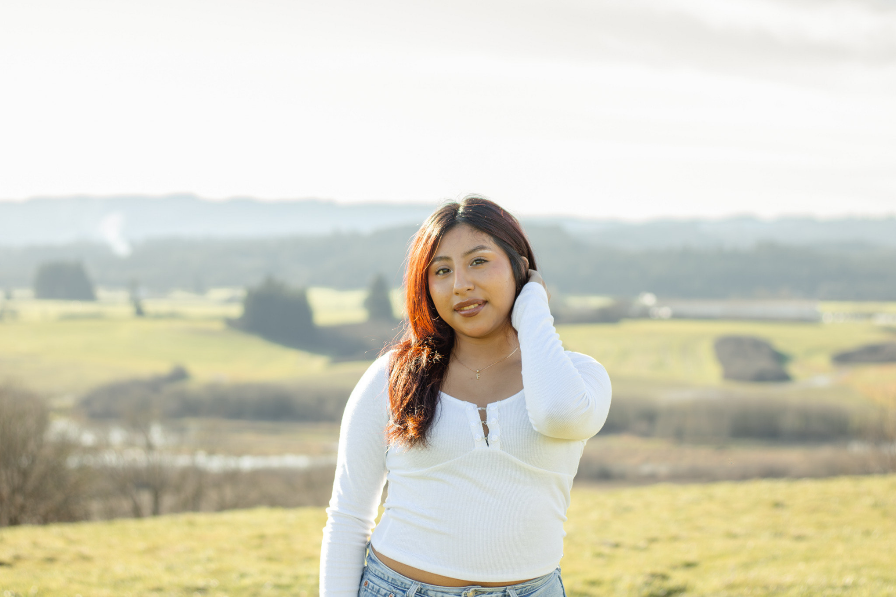 woman smiling in the outdoors