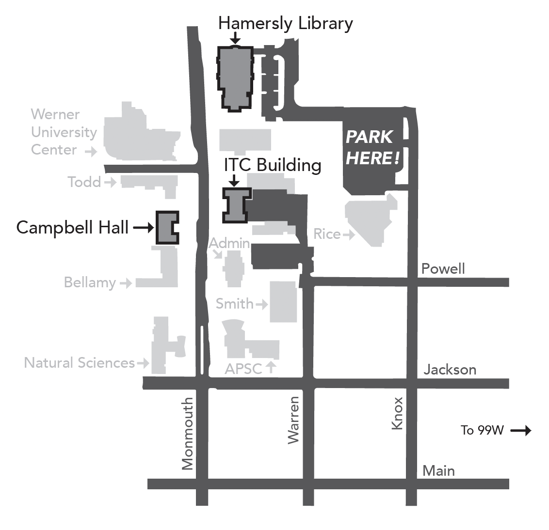 ArtFest 2023 WOU Map