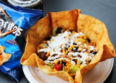 Taco bowl with cool ranch doritos