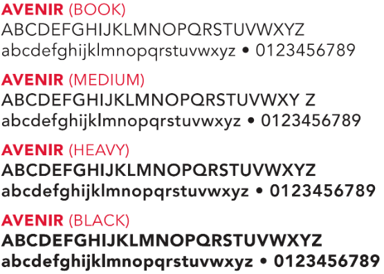 Avenir fonts