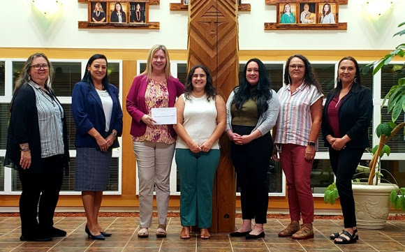 Staff from Abby House accepting a grant 