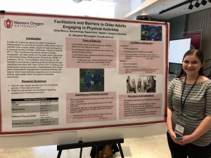 Gerontology student Elisa Moore at AES 2018