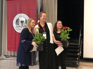 Mandie Kondash, Dr. Margaret Manoogian, and Hannah Wehr after their 2018 gerontology presentation