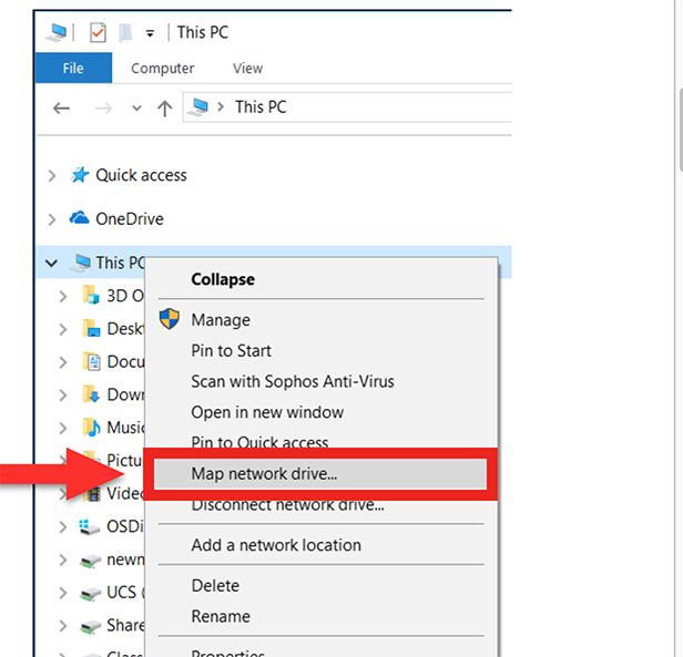 Network Drives Windows step 2